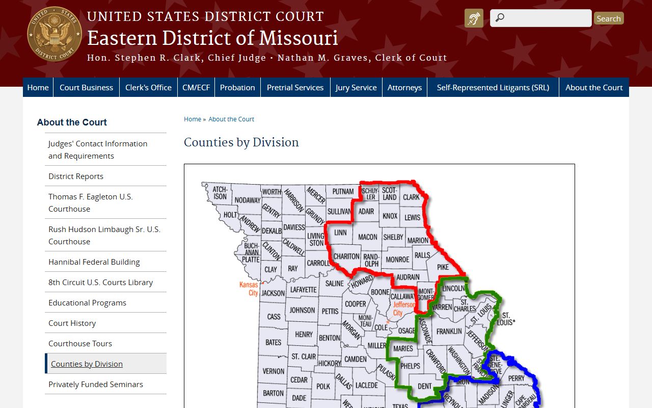 Ralls County clerk records Eastern District counties by division