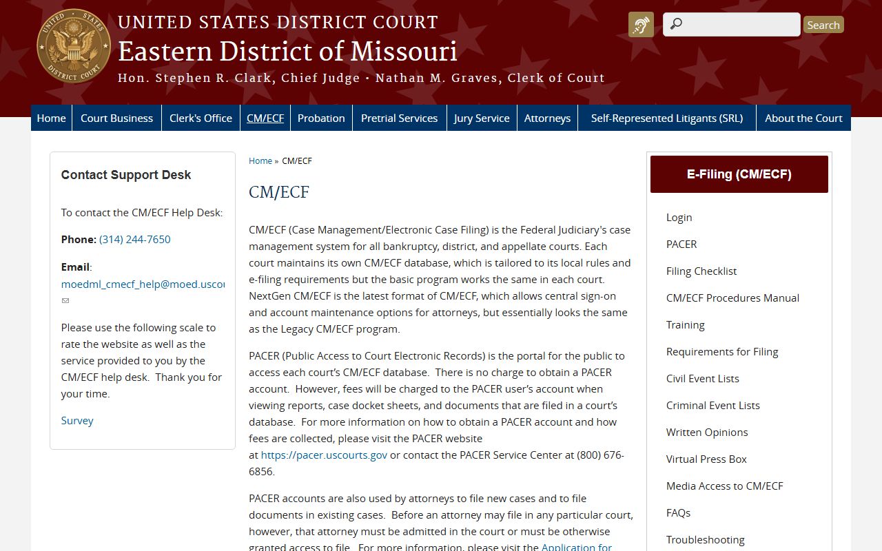 Ralls County clerk records federal CM ECF page