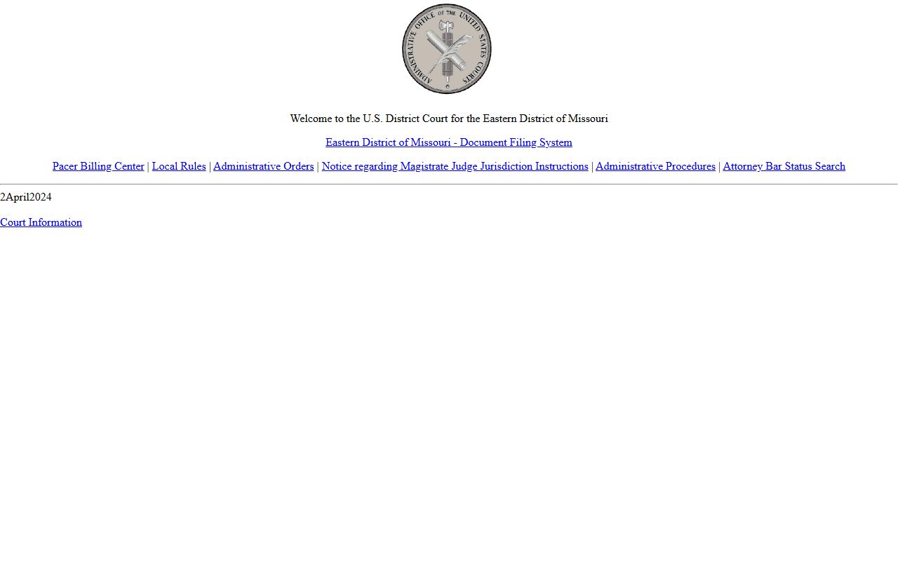 Ralls County Circuit Court federal CM ECF system distinction