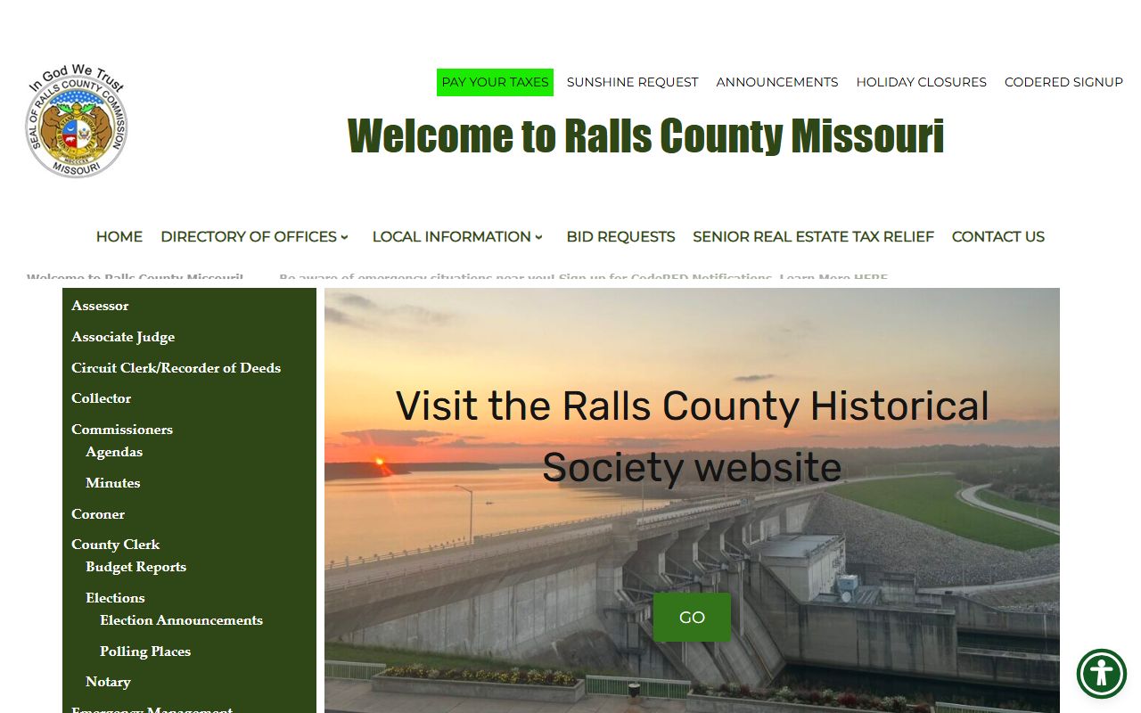 Ralls County court records courthouse history page